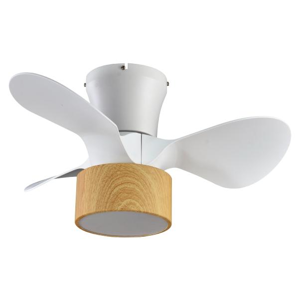 Ventilador MINI KOS Blanco / Madera Fabrilamp - Motor DC. 60cm.Ø