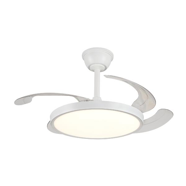 Ventilador Retractil Melody-L Blanco P&B - Motor DC. 48-108cmØ.