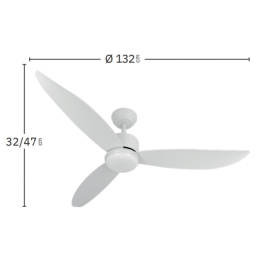Ventilador Genil Blanco Haya Fabrilamp - Motor DC. 132cm.Ø