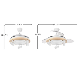 Ventilador Gladiator Fabrilamp Blanco - Motor DC Ø107cm