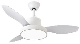 Ventilador HAYATE Mini Blanco Fabrilamp  Motor DC, luz LED Ø97cm