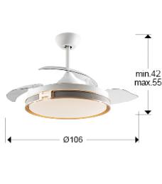 Ventilador HERON Blanco - Schuller - Motor DC LED Ø106cm