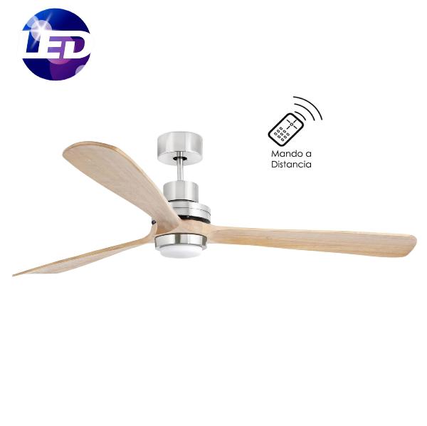 Ventilador LANTAU G - FARO - Aspa Pino. Luz Led. Motor DC Ø168cm