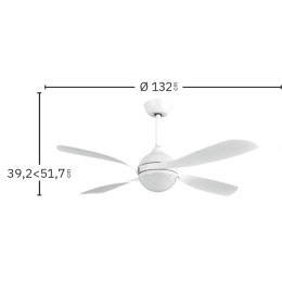 Ventilador Livorno Blanco Fabrilamp - Motor DC Ø132cm