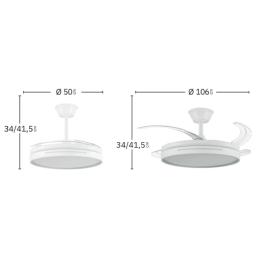 Ventilador MICENAS Blanco Fabrilamp - Motor DC Ø106cm