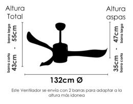 Ventilador Agust Sunaca - motor DC luz  LED Ø 132cm. 