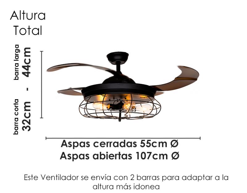ventilador de techo tegaluxe vintage oxido