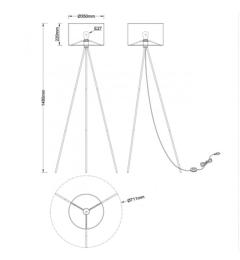 Pie salon TIVOLI niquel satina 1 x 60w e-27 - ALEMAR