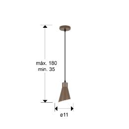 i3-BERA- LAMPARA 1L -MARRON - ILUMINACION i3 By SCHULLER