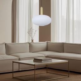 Colgante 1 L CARMIN laton/opal 1 x 60w e-27 - ALEMAR