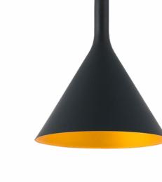 Colgante PAM-G Faro - 1 luz LED - 25cm Ø acabado negro/oro 