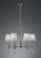 Lampara 6 luces Tiffany Cromo.    MANTRA