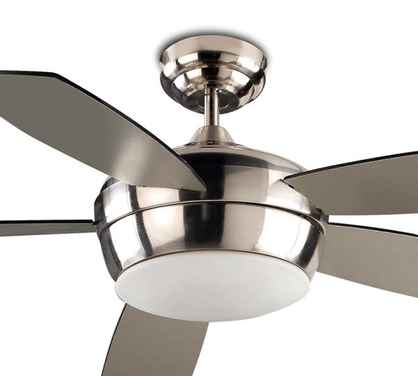 Ledsc4. Ventilador de techo Samal niquel. Ventiladores Sunaca