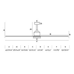 Ventilador Cies FARO - motor DC sin luz 210cm. Ø