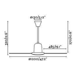 Ventilador ECO INDUS Blanco FARO - Motor AC Ø120cm.