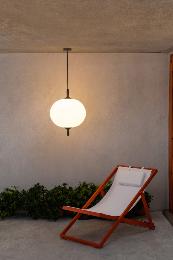 Colgante SAIGON OUT bola gris/blanco mate Faro