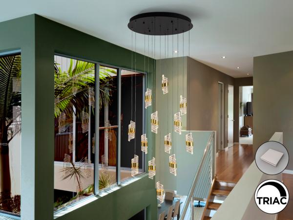 ILIADA- LAMPARA 13L NEGRO-ORO D70 - SCHULLER