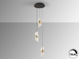 ILIADA- LAMPARA 3L NEGRO-ORO - SCHULLER