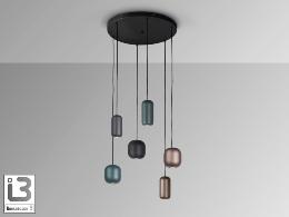 NIMES LAMPARA 6L NEGRO-COLORES - ILUMINACION i3 By SCHULLER