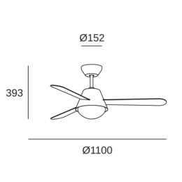 Ventilador BURAN - Forlight. Luz LED Ø110cm