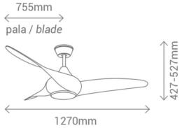 VENTILADOR DE TECHO Ø 127CM. MONTECARLO TRANS SUL.