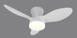 Ventilador Emily S Blanco especial techos bajos - Motor DC. Luz LED. 80cmØ.