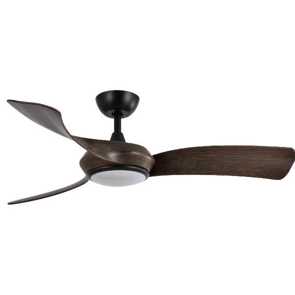 Ventilador Cerdeña Negro Roble Fabrilamp - Motor DC Ø132cm