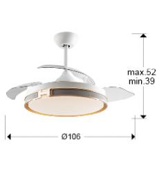 Ventilador HERON Blanco - Schuller - Motor DC LED Ø106cm