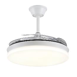 Ventilador ISABELLA XL Blanco P&B - Motor DC Ø50-122cm Luz LED