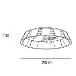 Ventilador MIM - Forlight. Luz LED Ø61cm