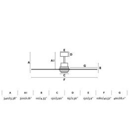 Ventilador Lantau DC FARO - acero aspas pino 108cm. Ø