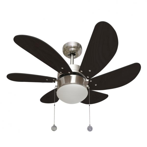 Ventilador de techo 77cm. Delfin Niquel. FABRILAMP