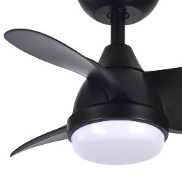 Ventilador PIRDO Negro Fabrilamp - Motor DC. 60cm Ø. Luz LED