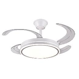 Ventilador retractil Stella S P&B Blanco - Motor DC. luz LED. 40-92cmØ.