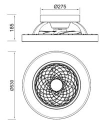 Ventilador MINI TIBET Blanco/Madera - Mantra. Luz LED Ø53cm