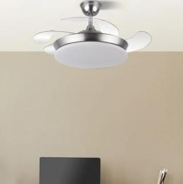 Ventilador Tridente Mini Niquel - Fabrilamp. Motor DC Ø91cm