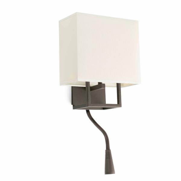 Aplique Vesper Faro marron - Pantalla textil Beige + lector