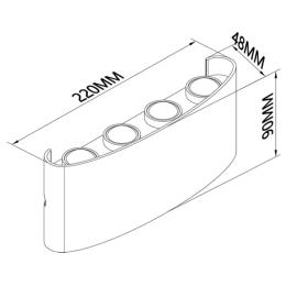 Aplique exterior ARCS 8W Mantra - Luz LED 