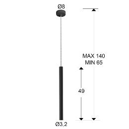 Colgante Varas Schuller - acabado negro mate 1 luz LED