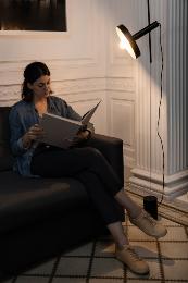 WHIZZ Colgante/pie de salón negra/oro Faro