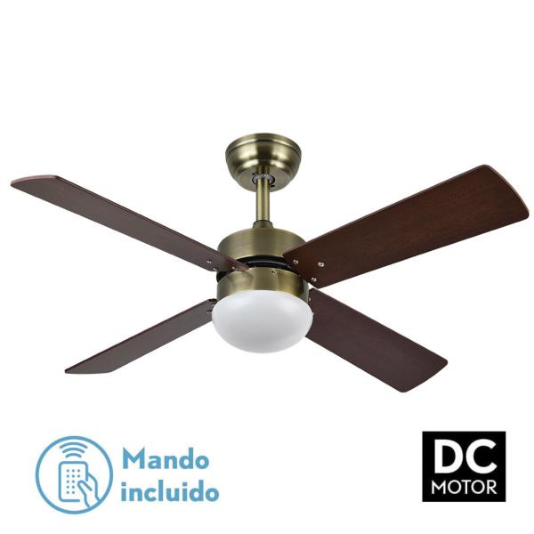 Ventilador SOFIA Oro Envejecido - Fabrilamp. Motor DC. Ø 107cm.