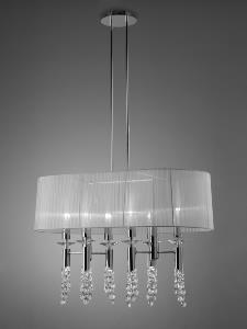 Colgante 12 luces Tiffany Cromo.    MANTRA