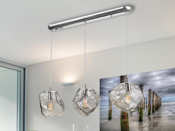 Lampara Petra Schuller - Lineal 100cm. - cromo 3 L. LED