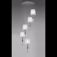 Colgante 10 luces Tiffany Cromo.    MANTRA