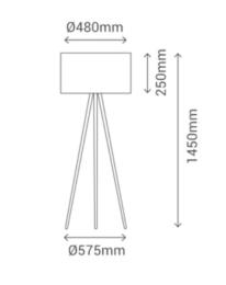 Lampara de pie Sulion Wala - Lampara ratan Ø48cm