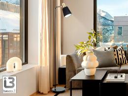 i3-GISELA- PIE SALON 1L NEGRO-LATON - ILUMINACION i3 By SCHULLER