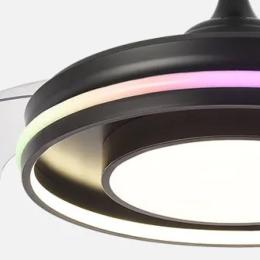 Ventilador Pitufo RGB Fabrilamp Negro - Motor DC Ø107cm