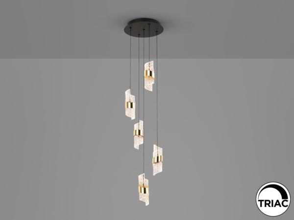 ILIADA- LAMPARA 5L NEGRO-ORO D30 - SCHULLER