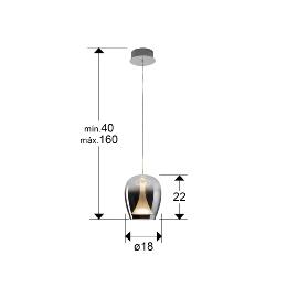 SUSPIRO LAMPARA CROMO/SMOKY D18 - SCHULLER