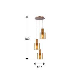 VENIZE LAMPARA 3L COBRE-AMBAR - ILUMINACION i3 By SCHULLER